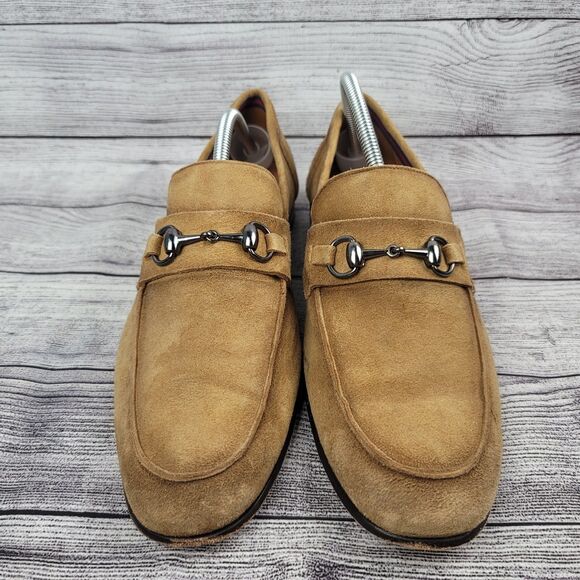 Donald Pliner TED2X Tan Suede Round Toe Slip On Horsebit Loafers, Size 10.5M - Picture 4 of 9